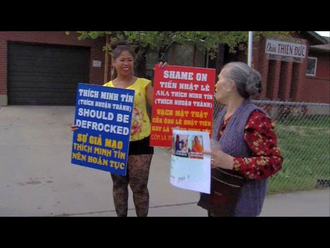 Members of local buddhist temple say monk stole donations