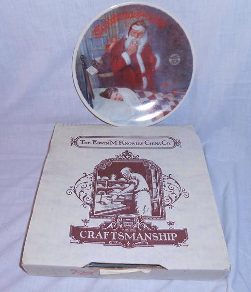 Edwin Knowles Deer Santy Claus 1986 Plate