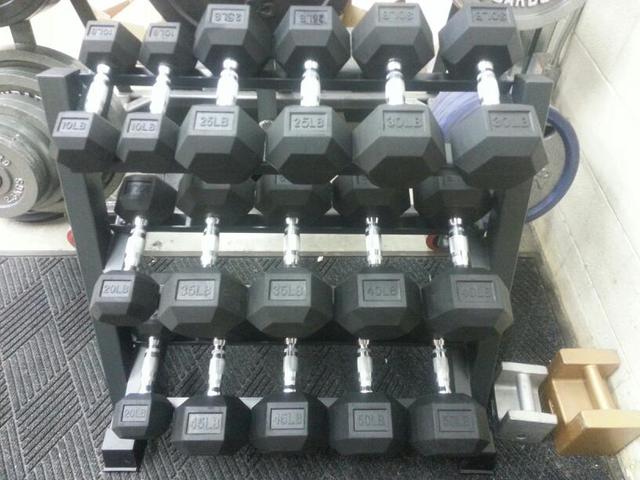 New 10-45# Premium Rubber Hex Dumbbell Set *dbw*