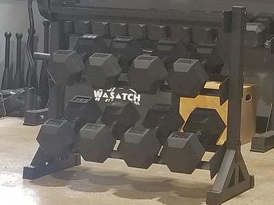 55-60-65-70LB Wasatch Dumbells + Rack *D2B* DBCR