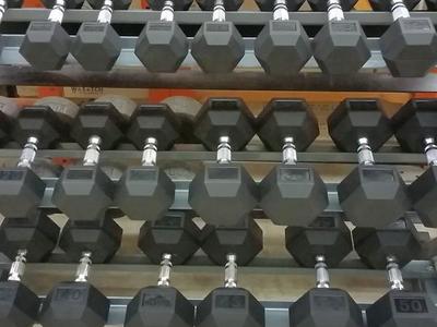 NEW 10-55LB Rubber Hex Dumbbell Set (DBCR)*dbh*