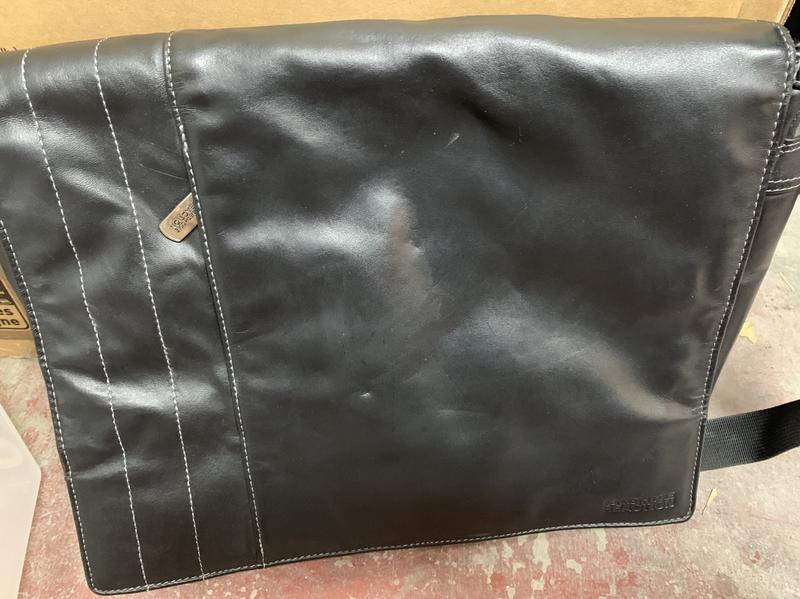 Messenger Bag. Kenneth Cole Black Leather