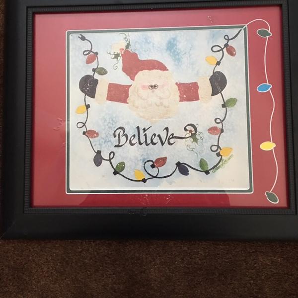 “Christmas Bulbs” Watercolor Print Matted and Frame