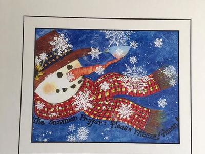 Watercolor Print - “The snowman Prayer
