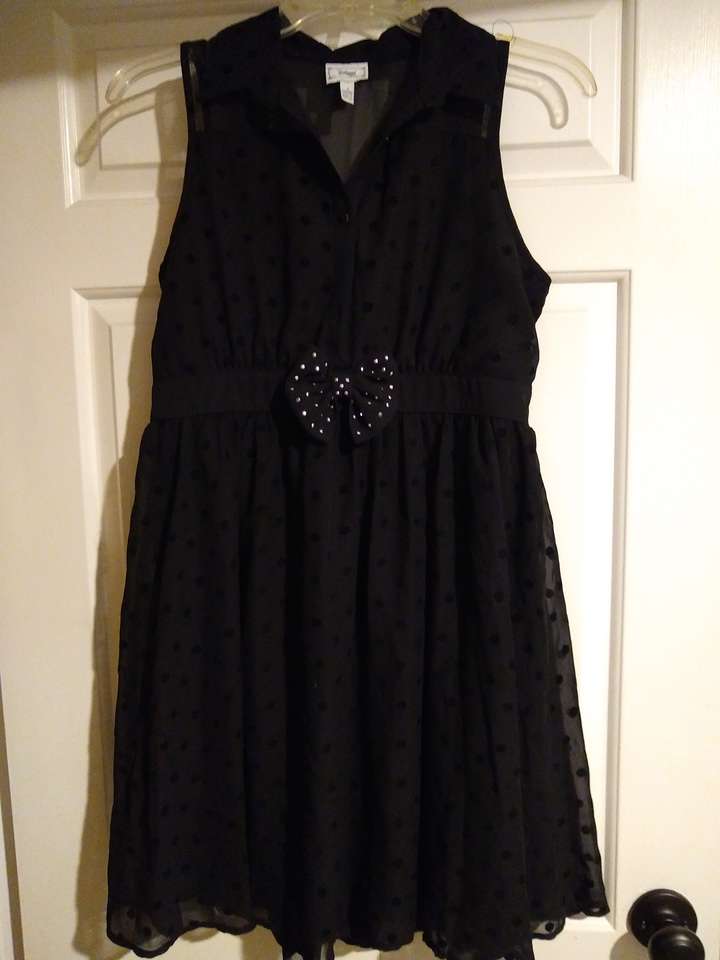 Girls black polka dot Disney dress size 14/16