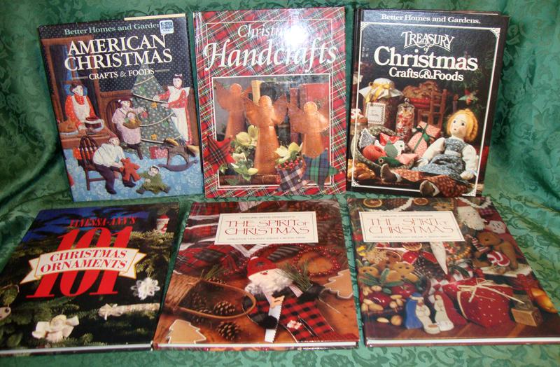 6 Separate Vintage Books With So Many Fun Ideas -Patterns For Christmas Holiday Crafts, Recipes, Quilts, Embroidery And More