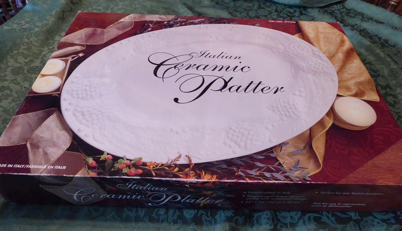 Beautiful White Ceramic  EASTER / Thanksgiving / Christmas / Holiday Party Italian Platter Like New