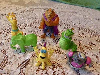 Set Of Six ( 6 ) Really Fun Collectible Plastic Monster Toy Doll Figures Lot