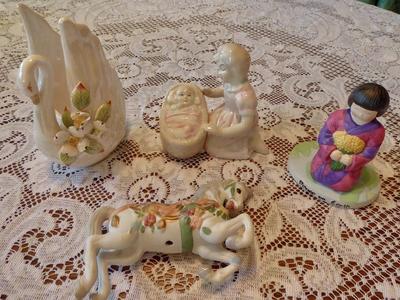 Assorted Vintage Ceramic, Porcelain Figurines -Great For Really Fun Fairy Gardens