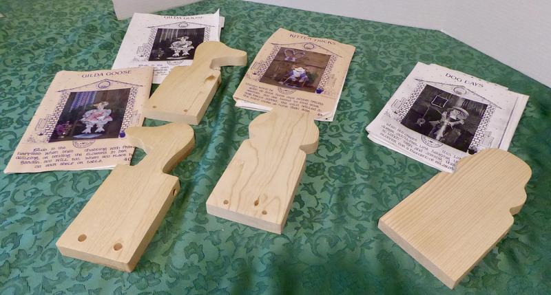 Several Wooden Animal Doll Shapes And Patterns To Make A Goose, Dog And Cat With Fabric Clothes