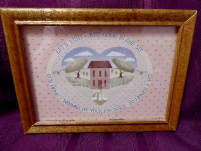 VINTAGE Wooden Framed Wall Art Decor Welcoming Poem Saying