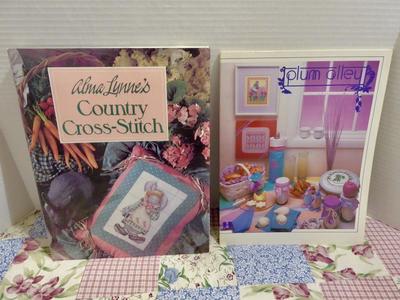 Two Really Fun Country Cross Stitch / Craft Books With Lots Of Great Recipes And Needlework