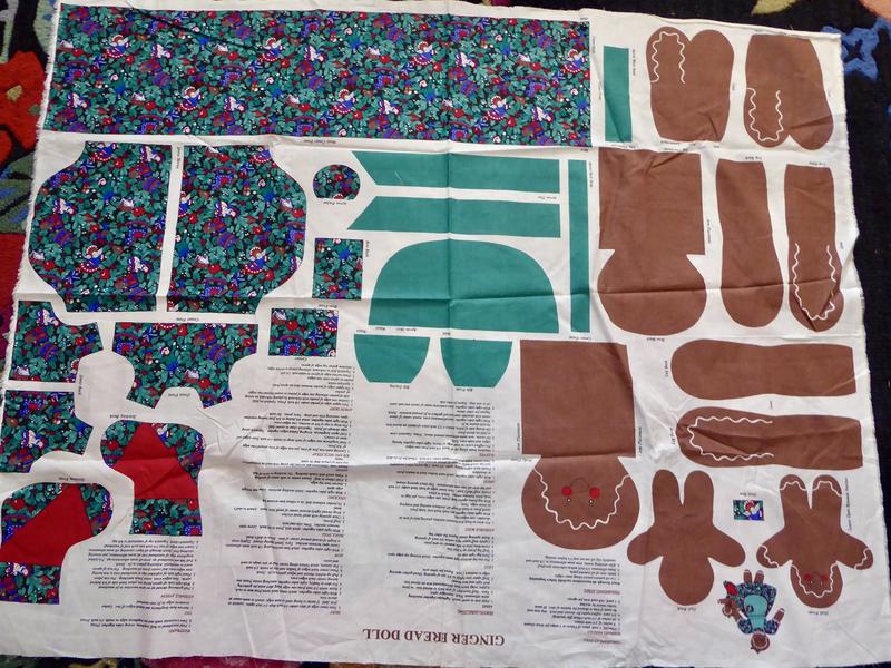 Very Sweet Ginger Bread Doll Fabric Panel To Sew For The Christmas Holidays