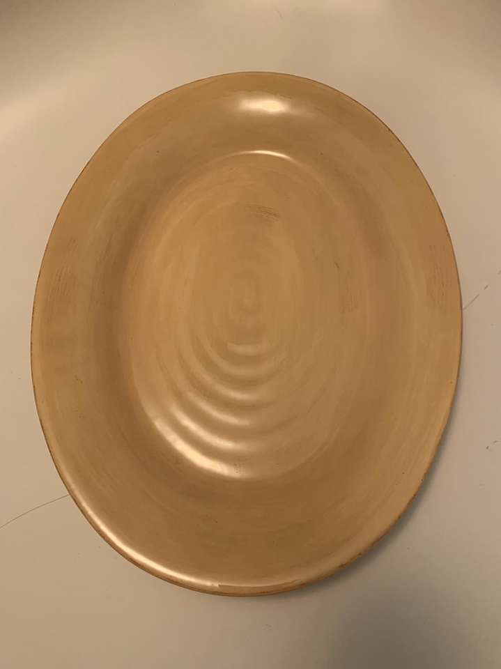 18.5 Inch XLarge Serving Platter Ceramic Brwn Egg