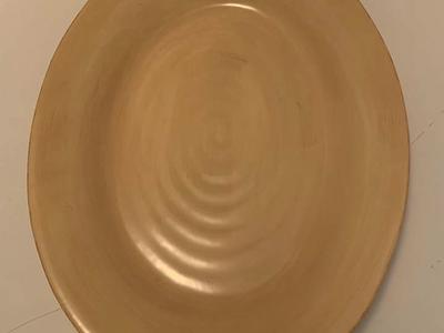18.5 Inch XLarge Serving Platter Ceramic Brwn Egg