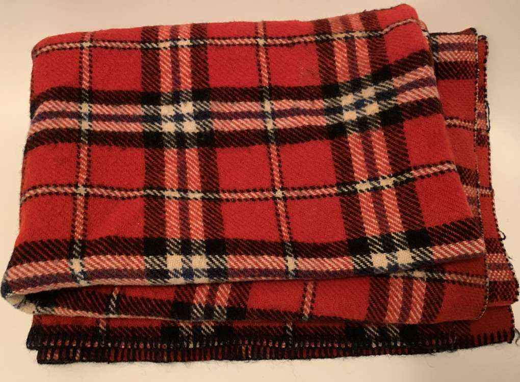Vintage Faribault Woolen Mills Wool Plaid Blanket