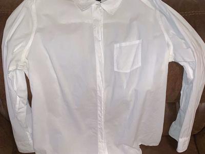 XXL Boyfriend White Cotton Long Sleeve Button Up