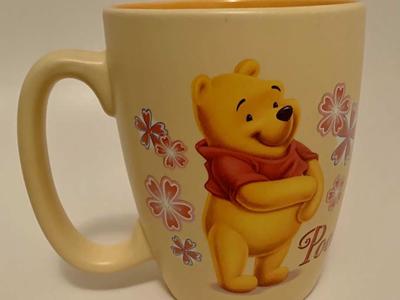 DisneyStore Winnie The Pooh Yellow Floral Mug Cup