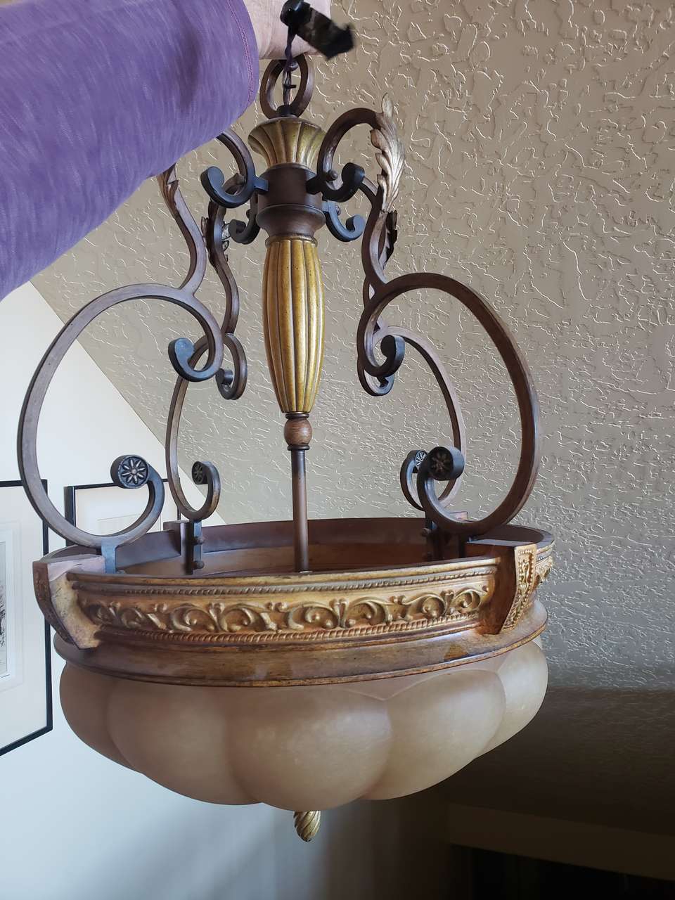 BEAUTIFUL DINING ROOM CHANDELIER-17"x 32"- IN BRAND NEW CONDITION