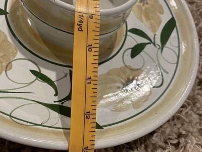 STONEWARE BOWL AND PLATE ATTACHED STONEWARE