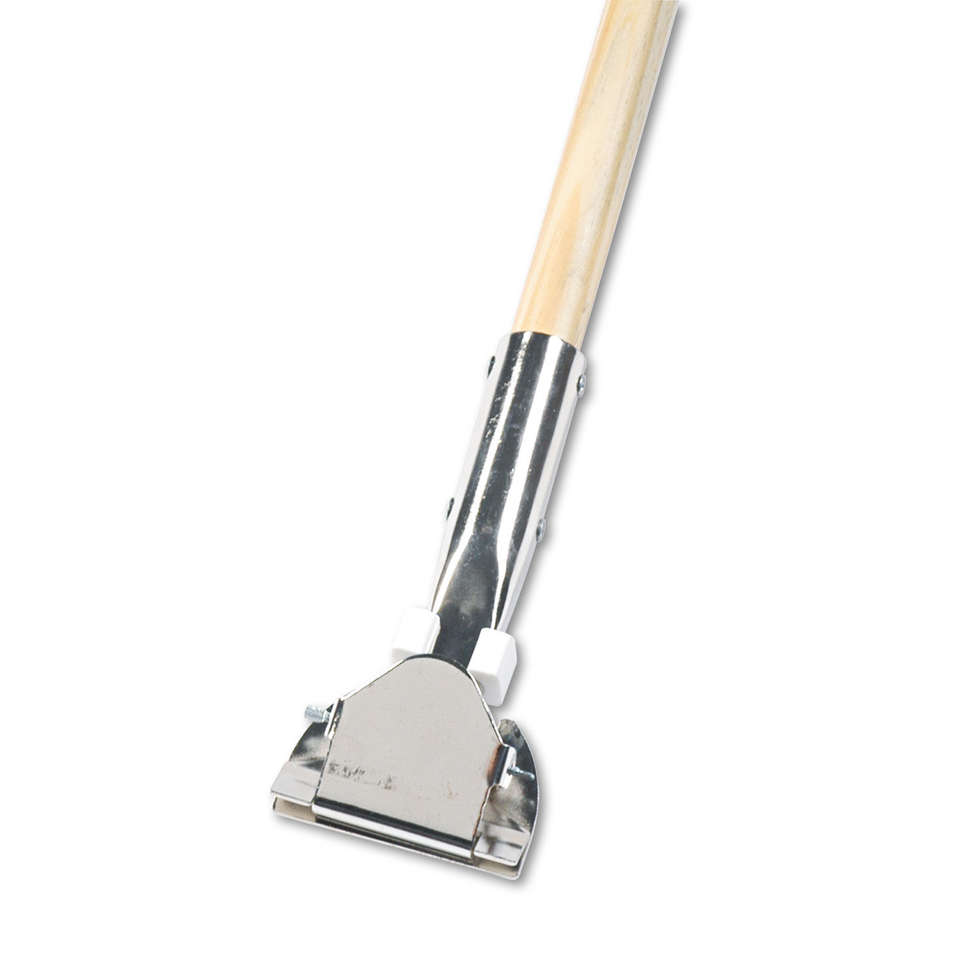 Clip-On Dust Mop Handle Lacquered Wood, Swivel Head, 1" Dia. x 60in Long