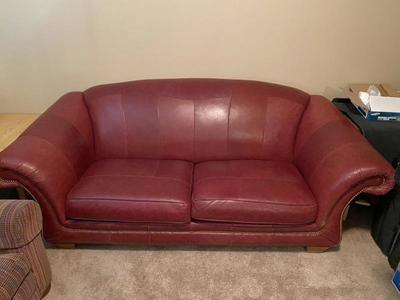 Pennsylvania House Red Leather Couch