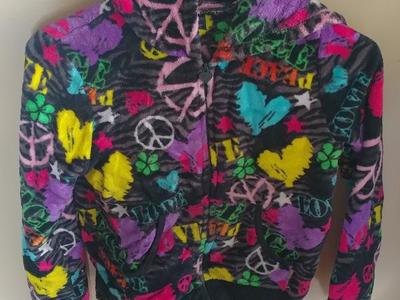 Fleece zip up hoodie jacket size 10 to 12