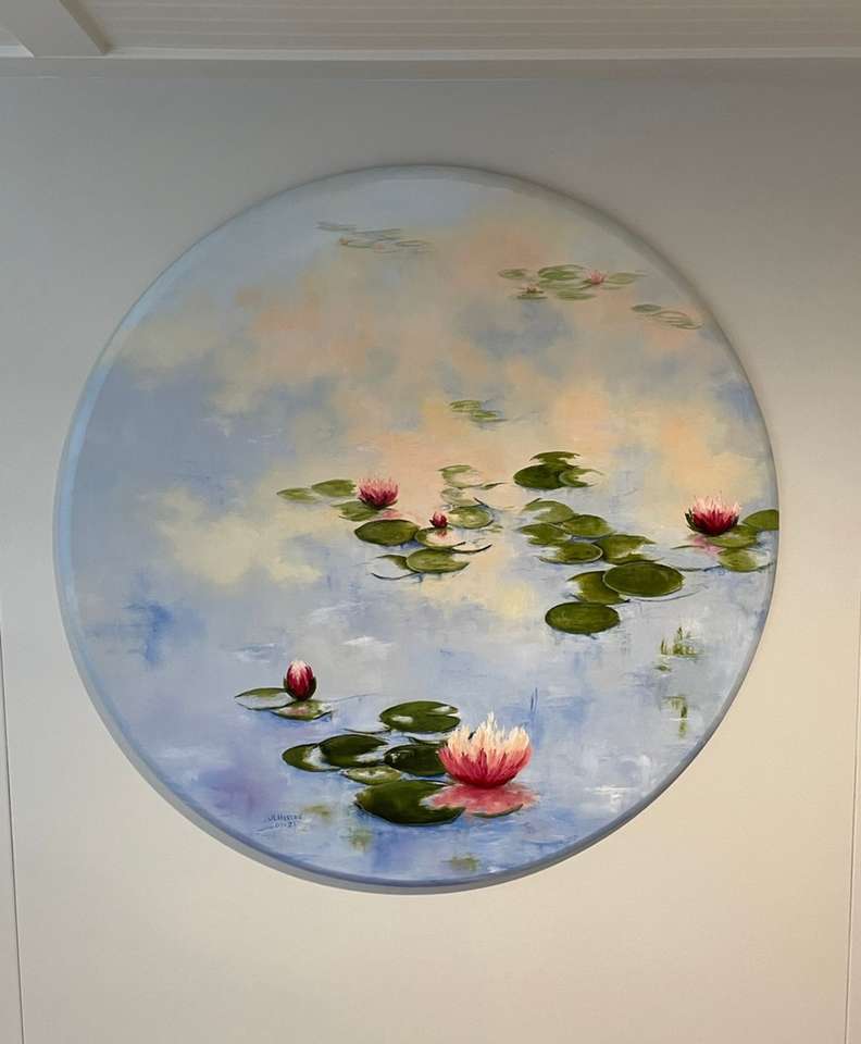 40 Inch Round Original Oil Painting Wall Decor