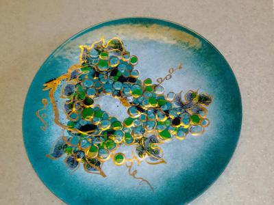 Mid century mesick studio enamel on copper plate