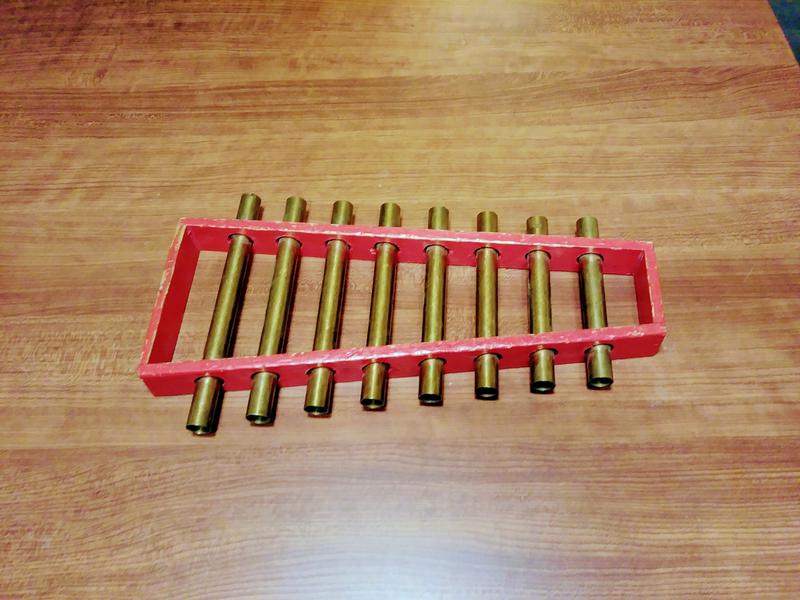 Antique children's xylophone brass 8 note chimes