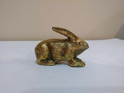 Vintage solid brass bunny rabbit figurine