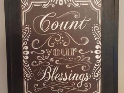 Chalk Art Framed - Count Your Blessings