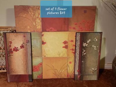 Set of 3 Flower Pictures