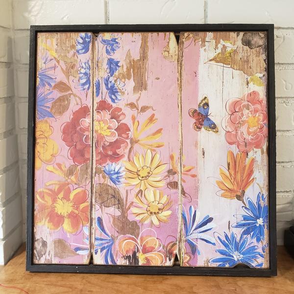 Farmhouse Butterfly & Flowers Wall Art