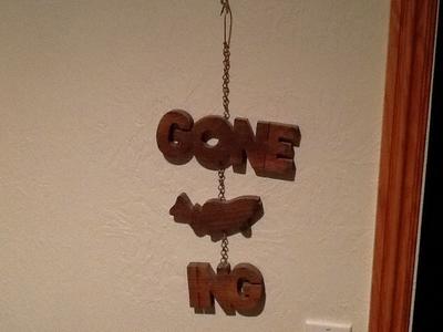 Gone fishing decorative sign
