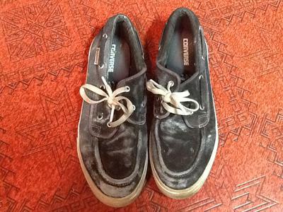 CONVERSE SHOES BLACK WITH WHITE TRIM MENS SIZE 13