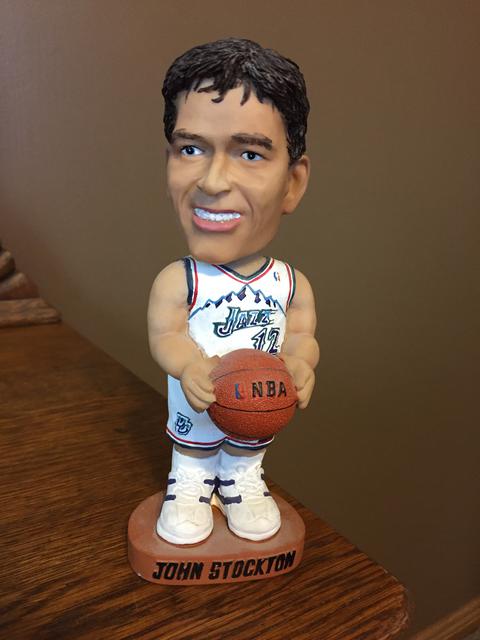 John Stockton collectible ceramic bobble head doll