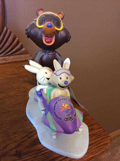 2002 SLC Olympic mascots ceramic bobble head doll