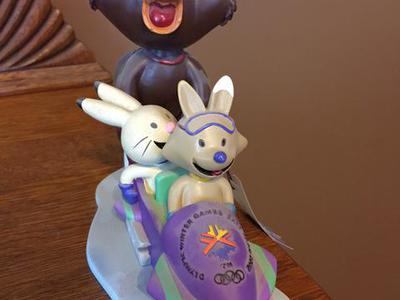 2002 SLC Olympic mascots ceramic bobble head doll