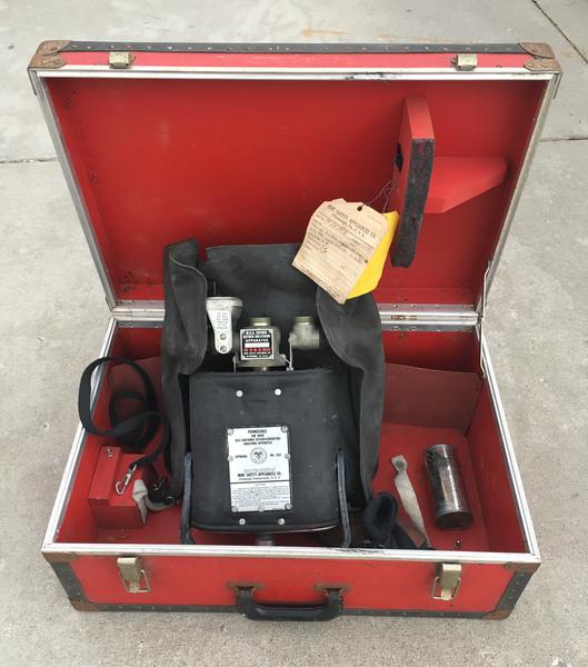 1959 MSA Mining Gas Mask Respirator and Box