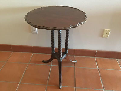 Antique Brandt Mahogany Pie Crust Wine Table