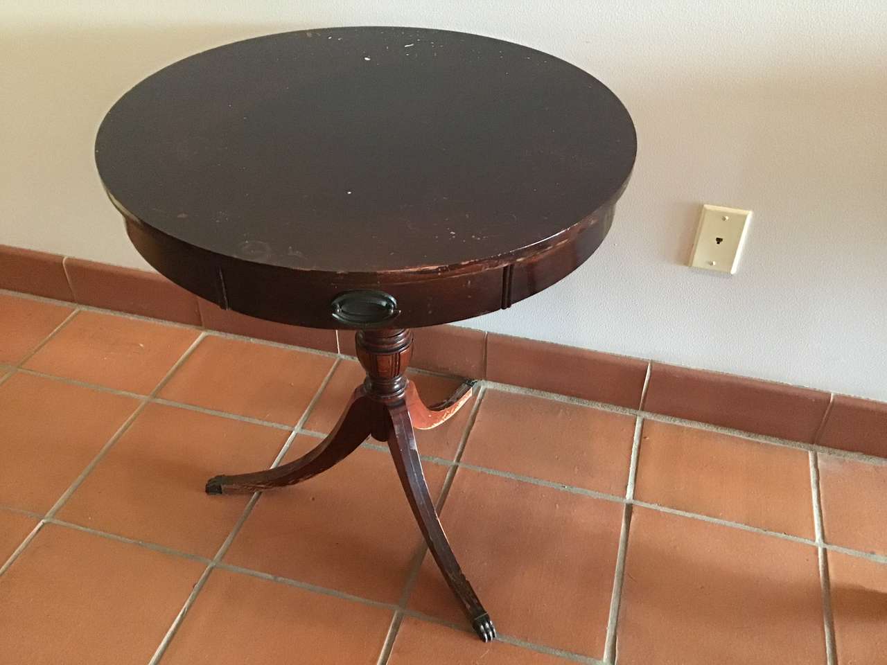 Antique Mahogany 24 inch Drum Table - Mersman 7387!