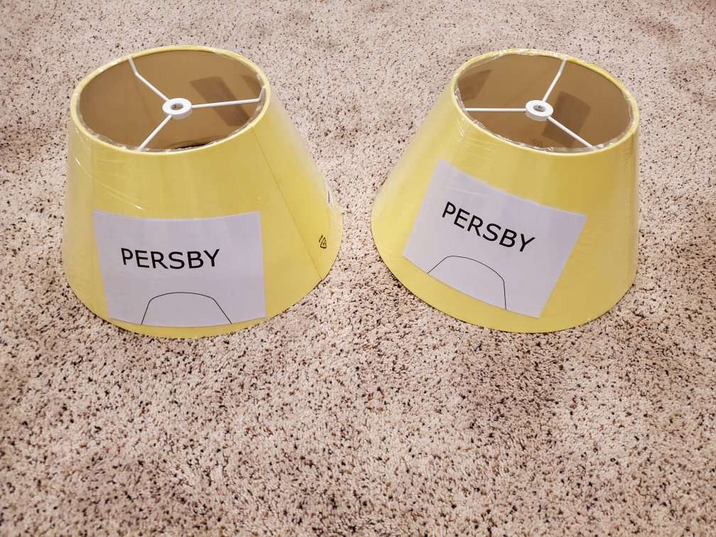 New! Pair of Small Yellow Lamp Shades
