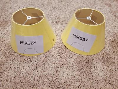 New! Pair of Small Yellow Lamp Shades