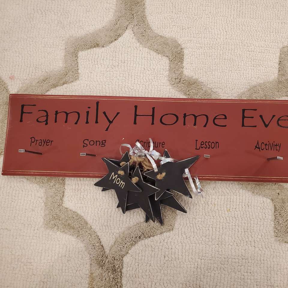 New! Family Home Evening Chart FHE Wall Hanger