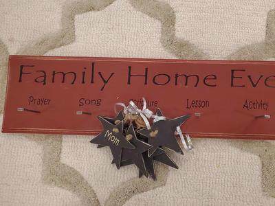 New! Family Home Evening Chart FHE Wall Hanger