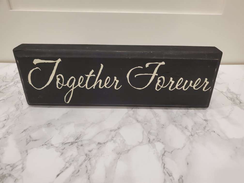 New! 2 Wood Family Signs Together Forever Love