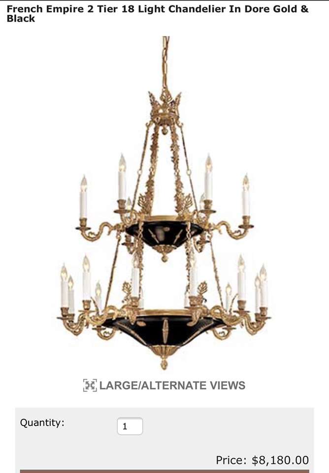 Empire Brass 18 Arm Tiered Chandelier Pendant Ligh