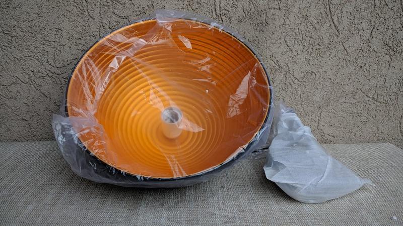 Aluminum Hanging Pendant light, black outside, inside gold...I have more than one, ***Less Than 1/2 Price***