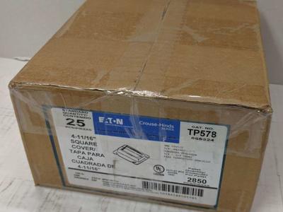 CROUSE HINDS EATON TP578 4-11/16 in. Square Cover, Steel, 1-Device, 3/4 in. Raised